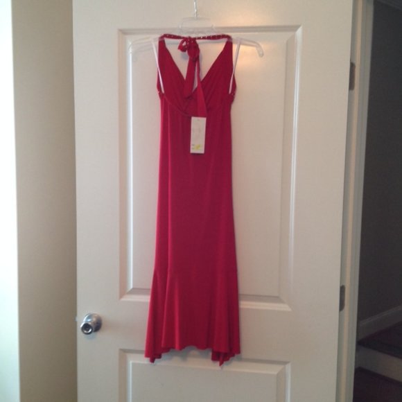 RED SEXY DRESS WITH SEQUINS - SIZE XL - Picture 3 of 6
